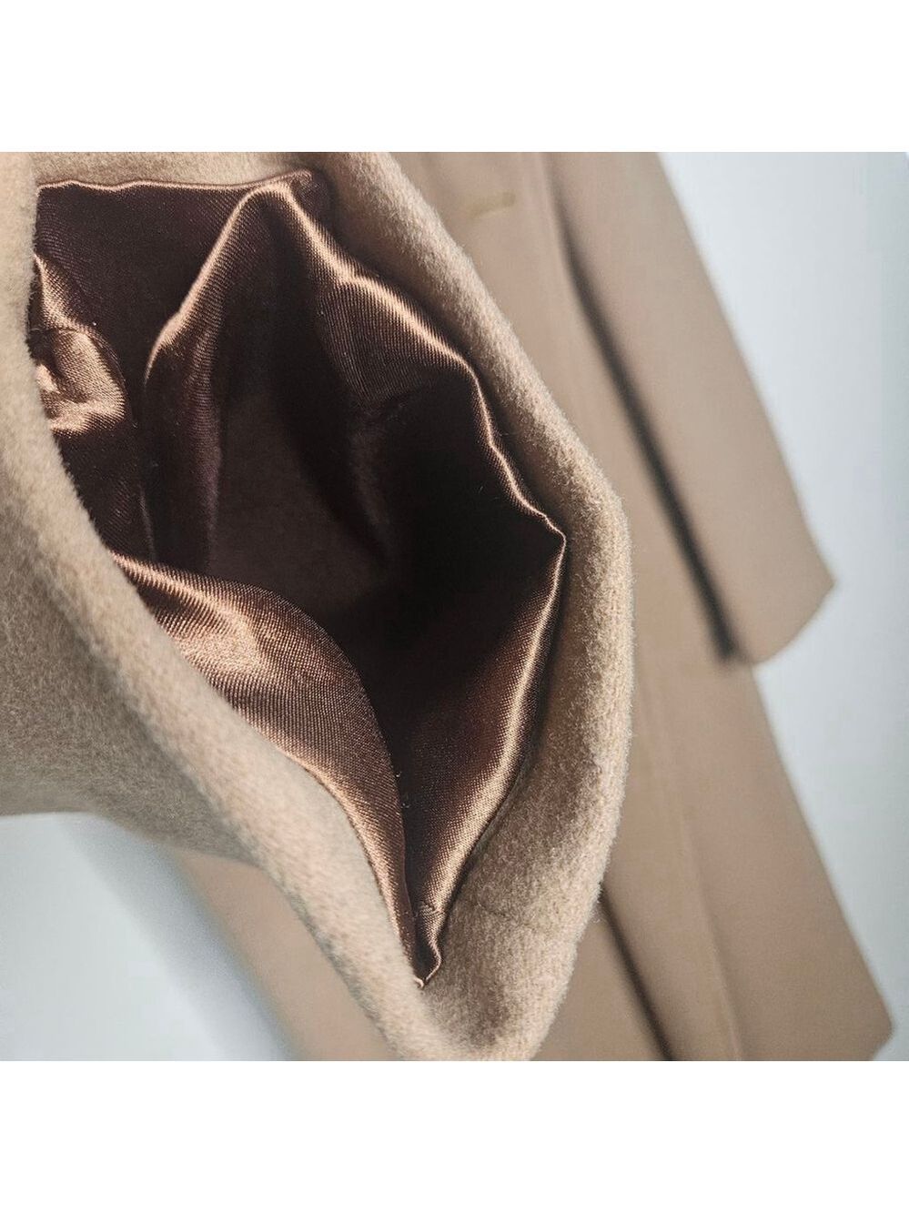 Jones New York Vintage Swinton Wool Cashmere Overcoat Men 44R Brown Long Coat - Picture 8 of 13